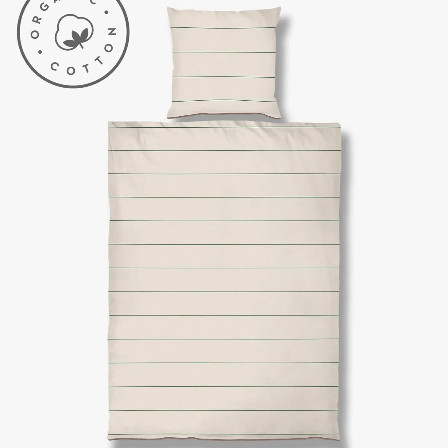 Mette Ditmer - ALIGN-sengesæt - Pine green/Sand - W140 x L220 cm