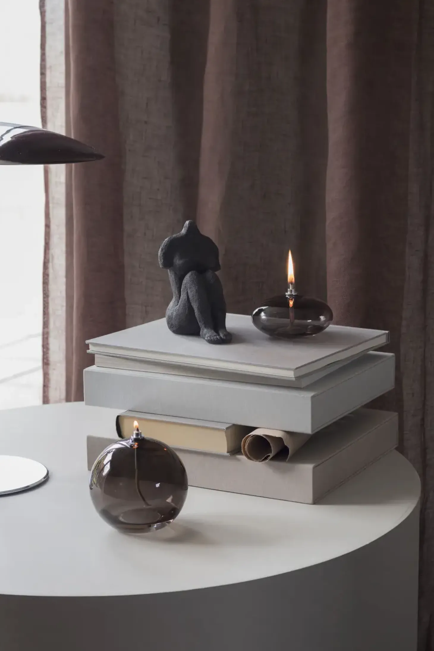 Mette Ditmer - AURA-olielampe - Small - Smoke grey - Ø10,5 x H6 cm