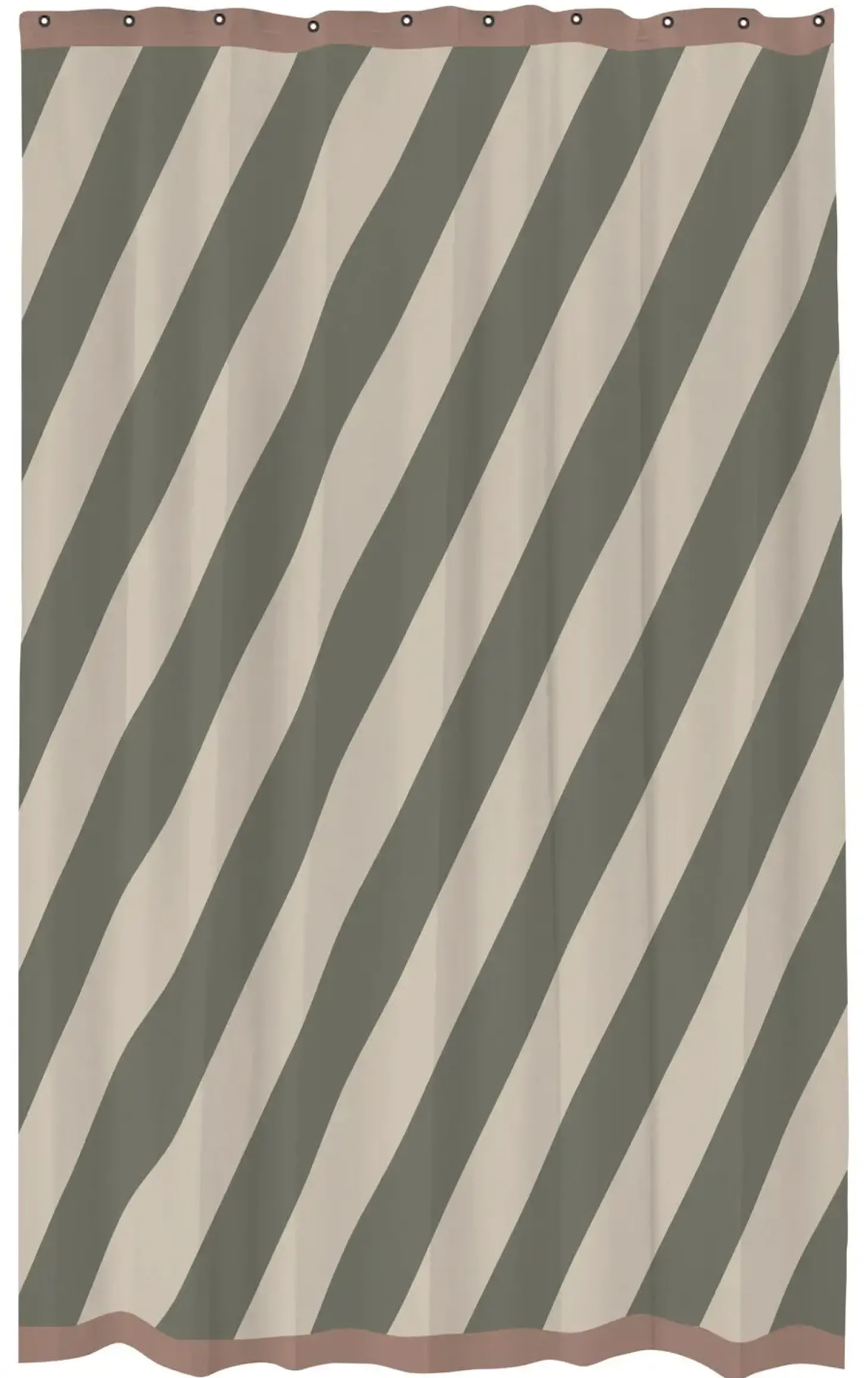 Mette Ditmer - DIAGONAL shower curtain - Dark olive