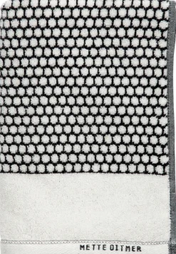 Mette Ditmer - GRID gæstehåndklæde, 2-pak, Sort / Off-white