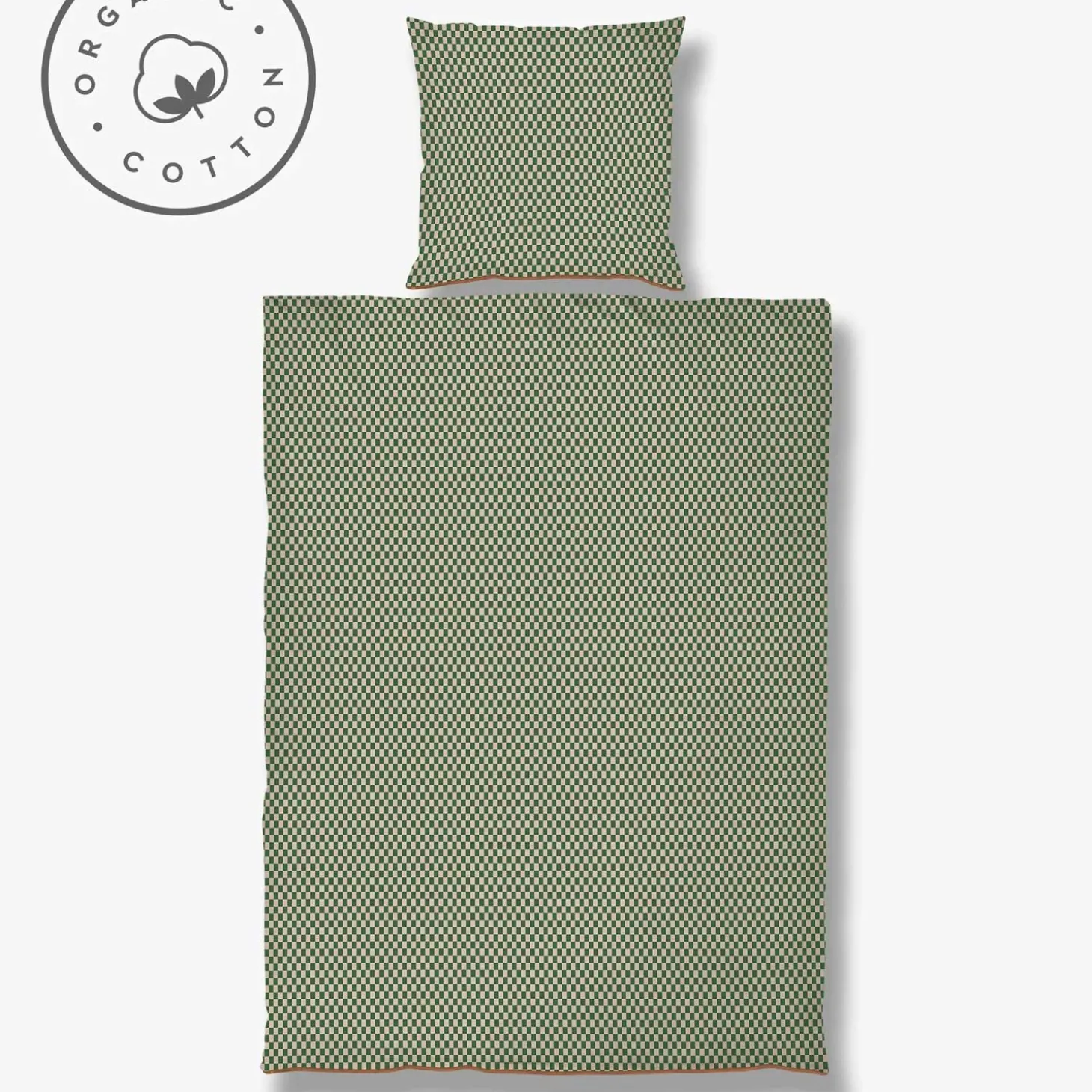 Mette Ditmer - MINI-sengesæt - Pine green/Tan - W140 x L200 cm