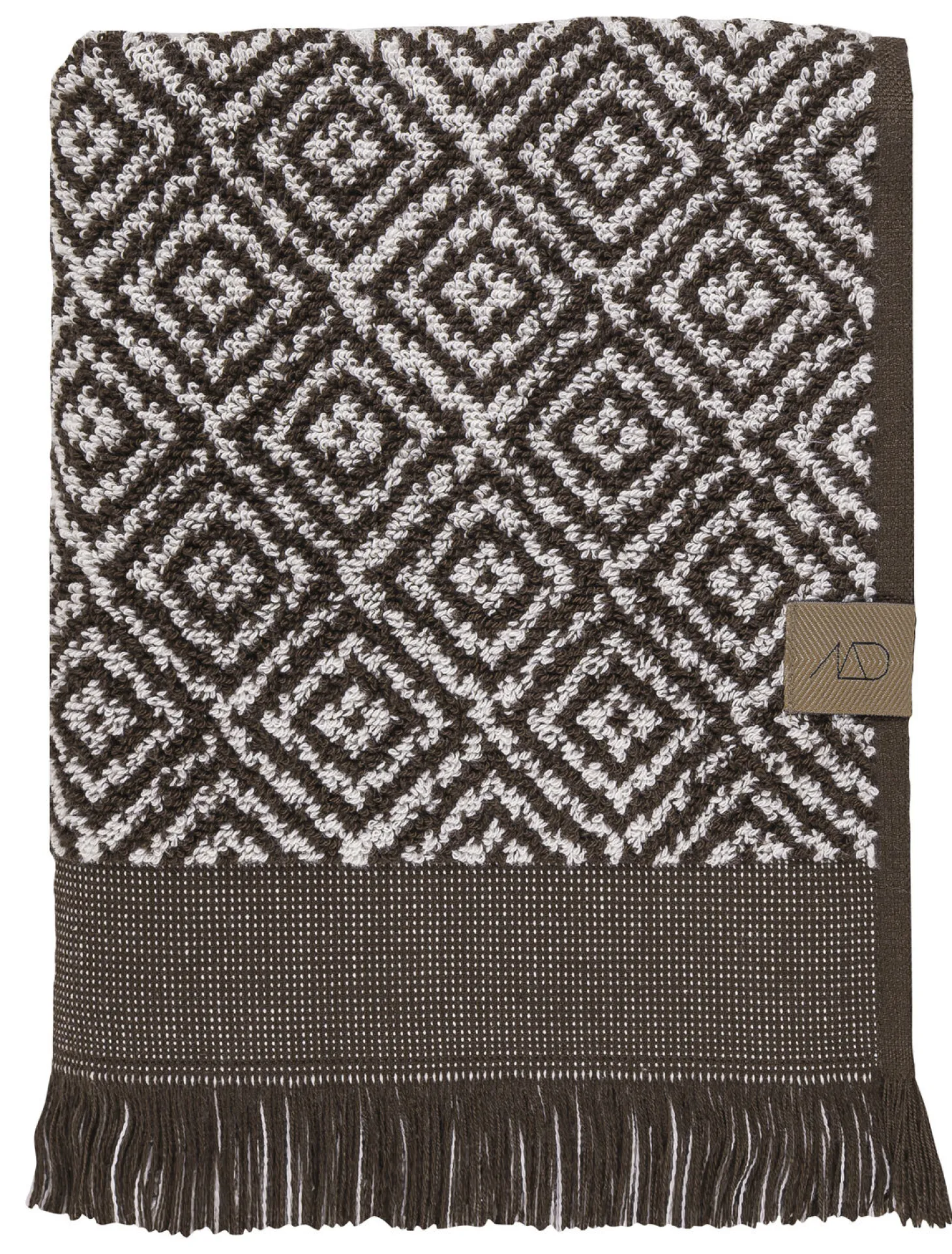 Mette Ditmer - MOROCCO-håndklæde - Chocolate / Off-white - W50 x L90 cm