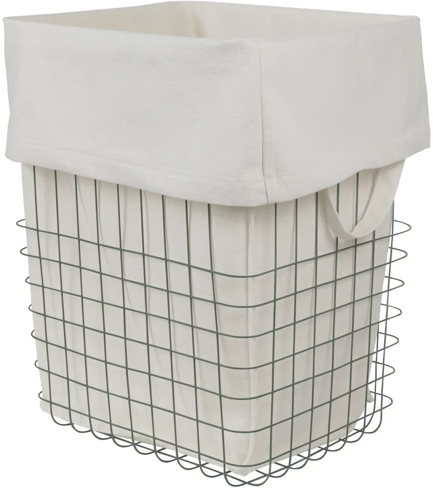 Mette Ditmer - STORE-IT trådkurv med bomuldspose - Large - Thyme green