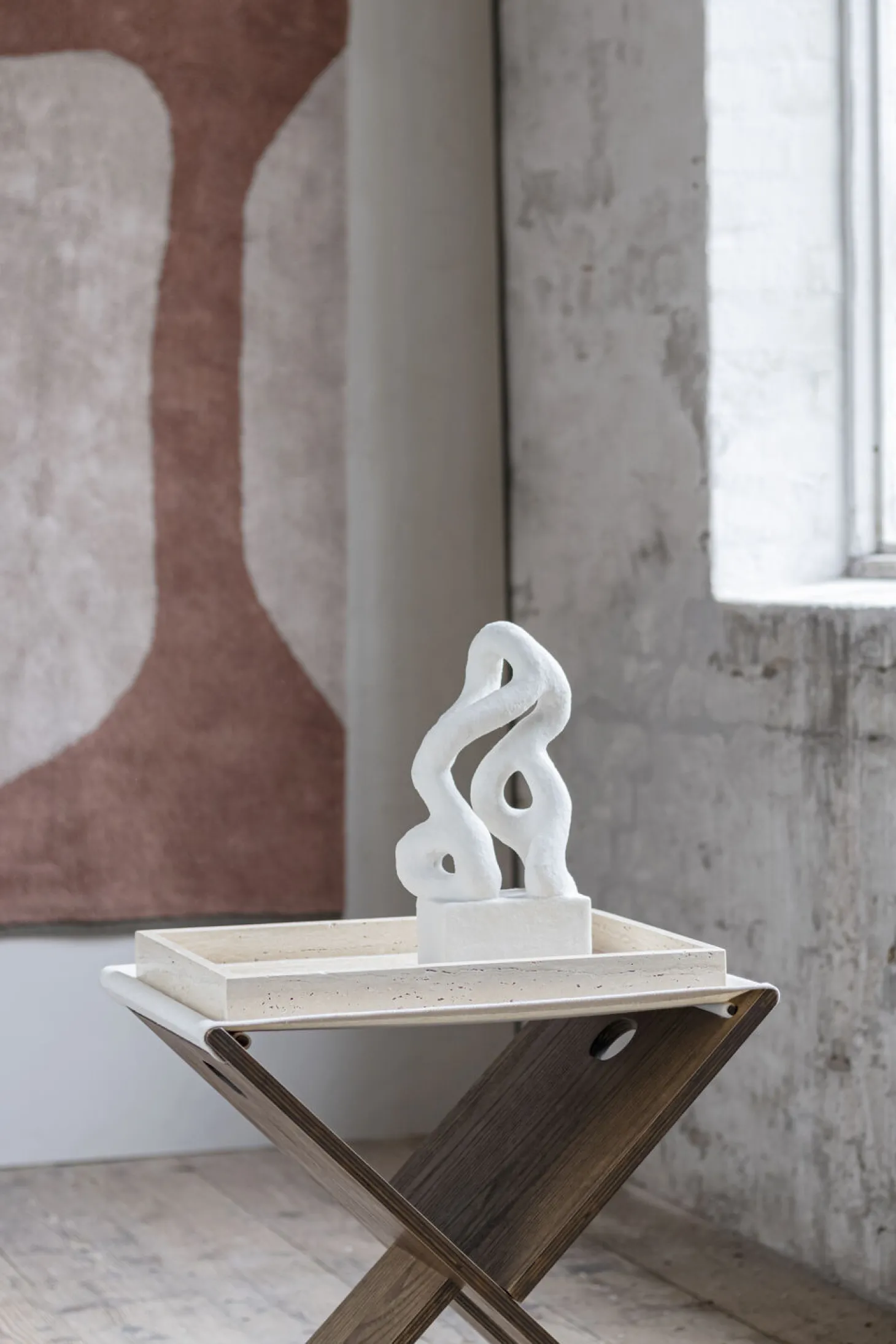 Mette Ditmer - TRAVERTINE tray, large - Linen