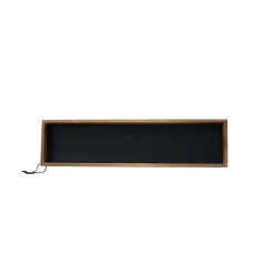 MiLLE W NORDISK DESIGN - Bakke i træ - Sort læder - 15 x 60 cm.