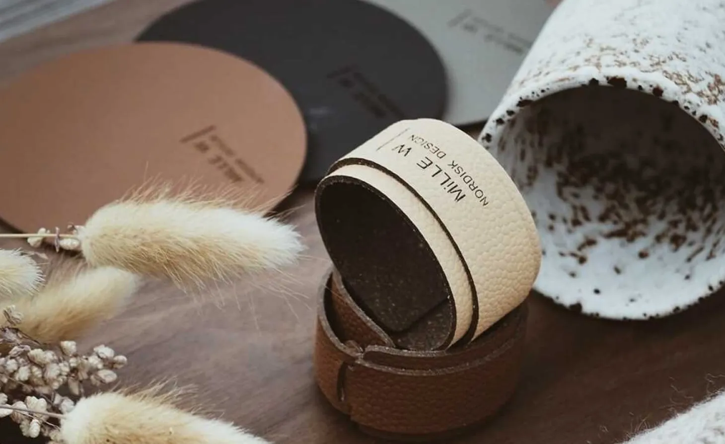 MiLLE W NORDISK DESIGN - Servietring - Sort læder