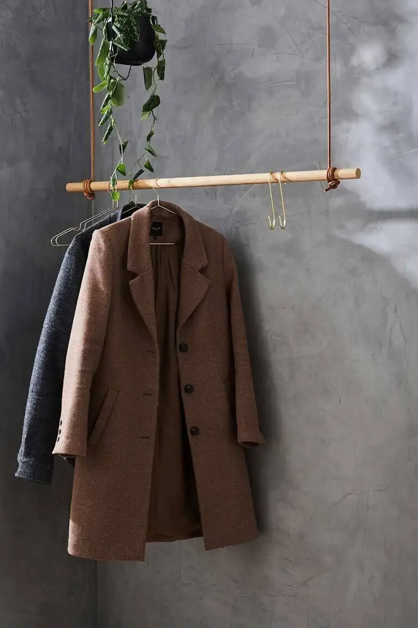 Moudhome - OAK Bøjlestang Med Læder - 100 cm