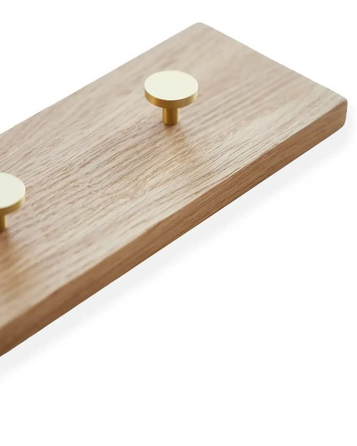 Moudhome - OAK Knagerække Egetræ Med Messing Knager - 100 cm