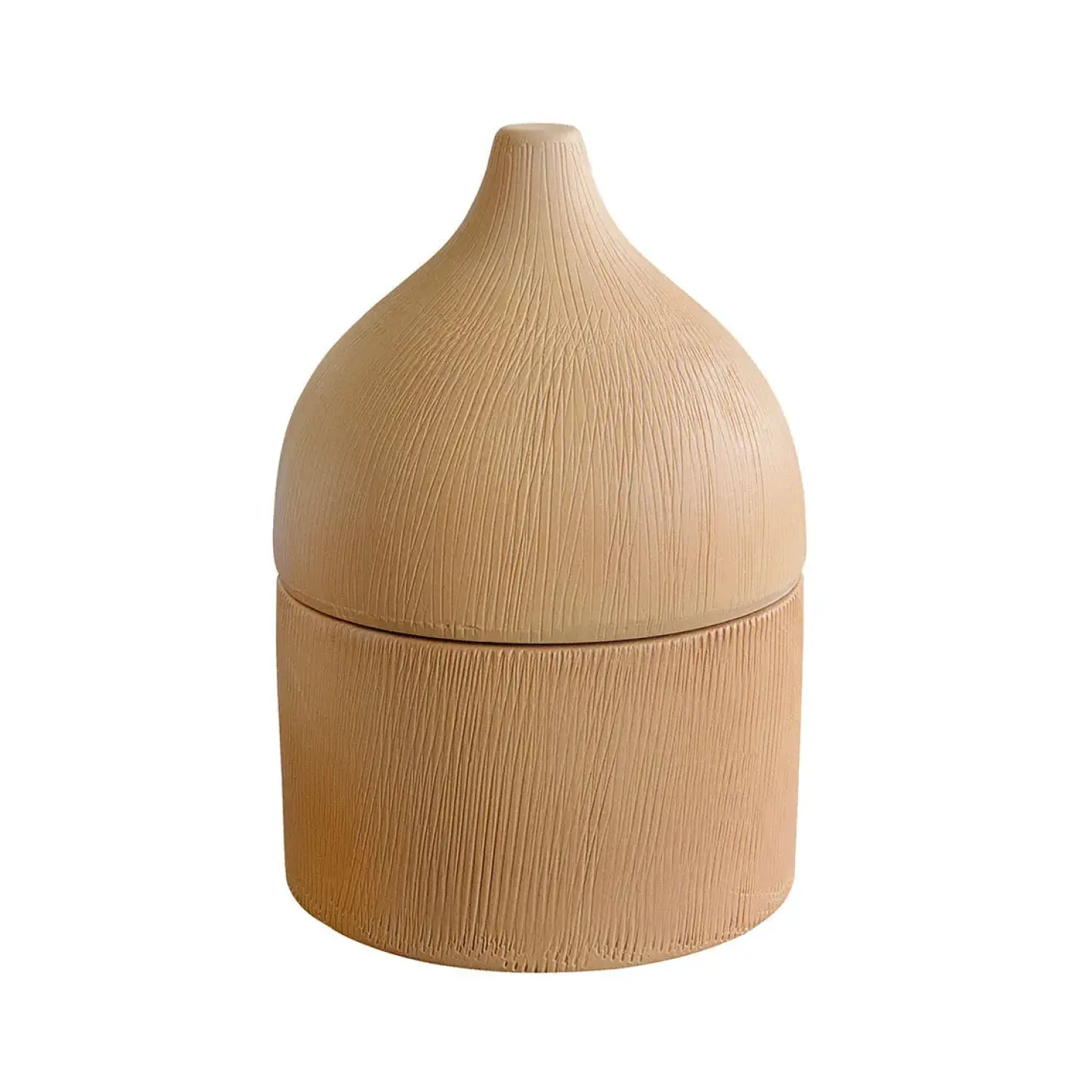 Moudhome - Rustic keramik krukke med låg - 14,5 cm