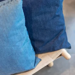 Never - Pudebetræk - Denim - Denim Hvid - 50x50 cm
