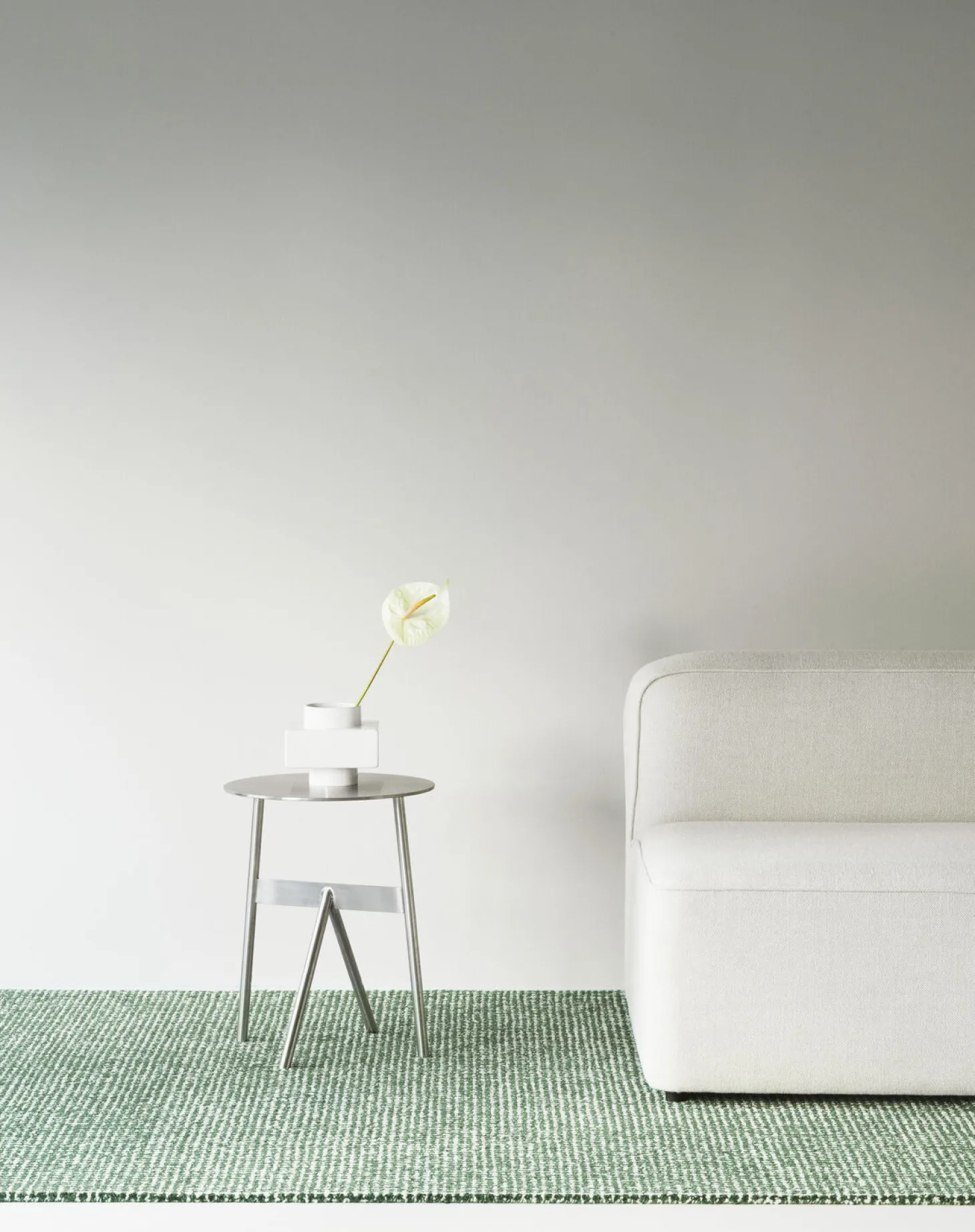 Normann Copenhagen - Flick Rug 80x200 cm - Off White/Dark Green