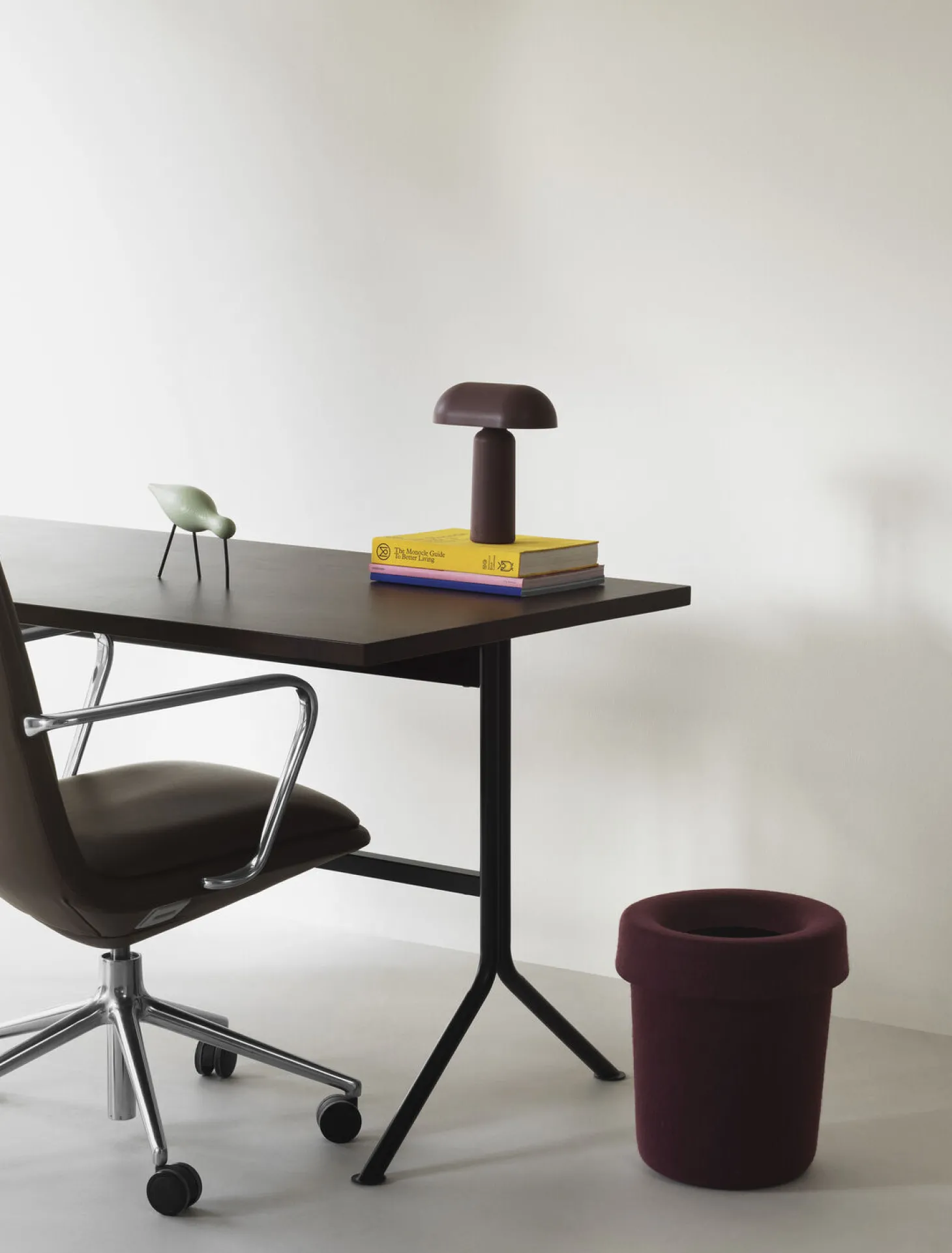 Normann Copenhagen - Hide Office Bin Burgundy