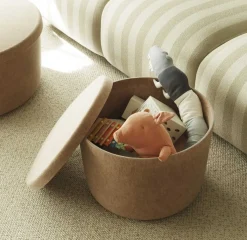 Normann Copenhagen - Hide Opbevarings Puf Small - Blå - Small