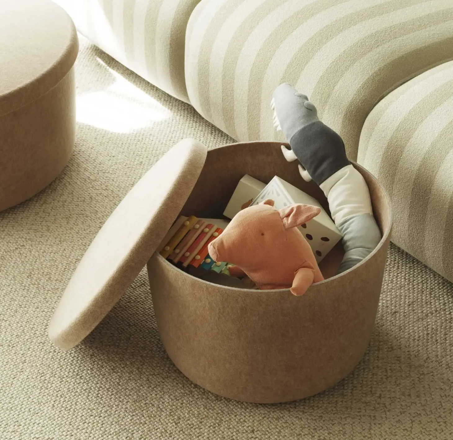 Normann Copenhagen - Hide Opbevarings Puf Small - Blå - Small