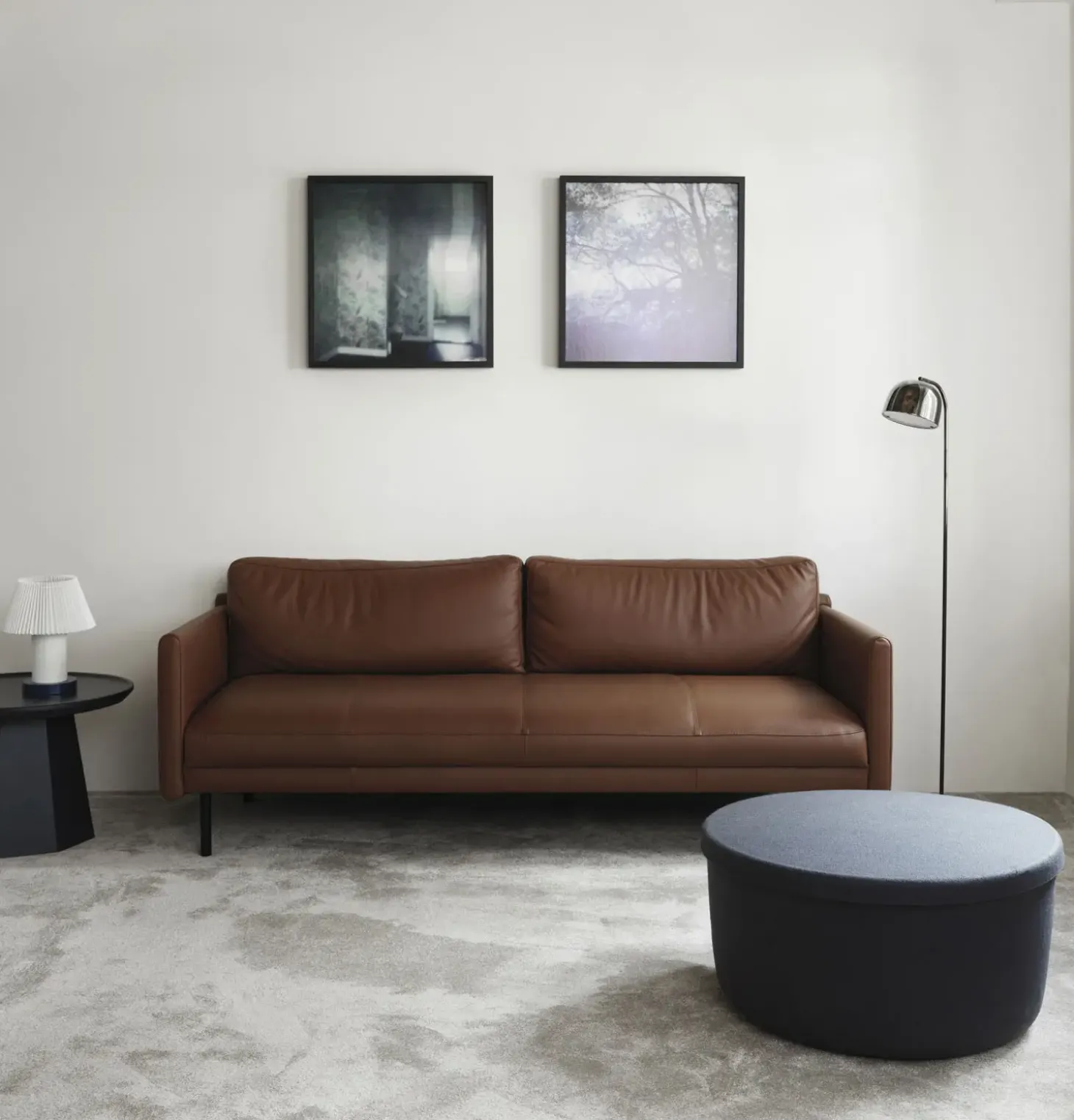 Normann Copenhagen - Hide Opbevarings Puf Small - Blå - Small