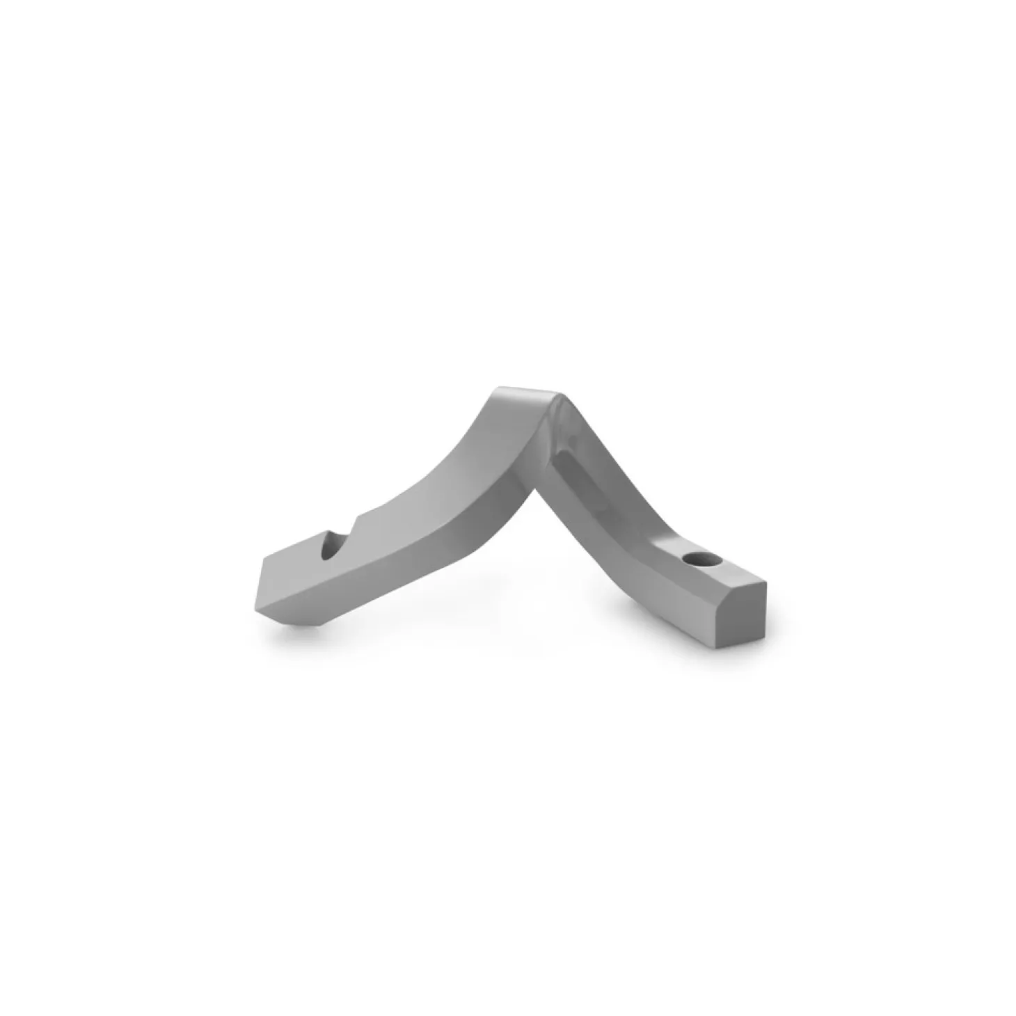 Normann Copenhagen - Lysestage - Crooked Candlestick Two - Warm Grey / Varm Grå