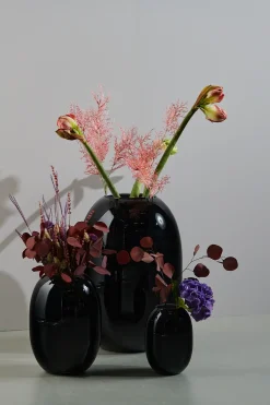 Piet Hein - Vase glas 50 cm - SORT-OPAL