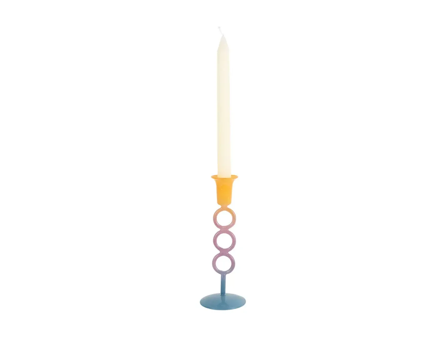 Present time - Candle holder Anillo Vivo medium multi colour mango yellow
