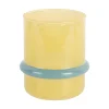 Present time - Candle holder Animado Anillo mango yellow w. soft blue