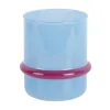 Present time - Candle holder Animado Anillo soft blue w. bright pink