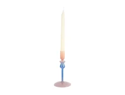 Present time - Candle holder Duo Colores small soft pink w. cobalt blue