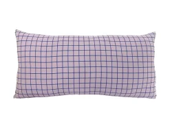 Present time - Cushion Cuadro rectangle soft purple w. dark blue