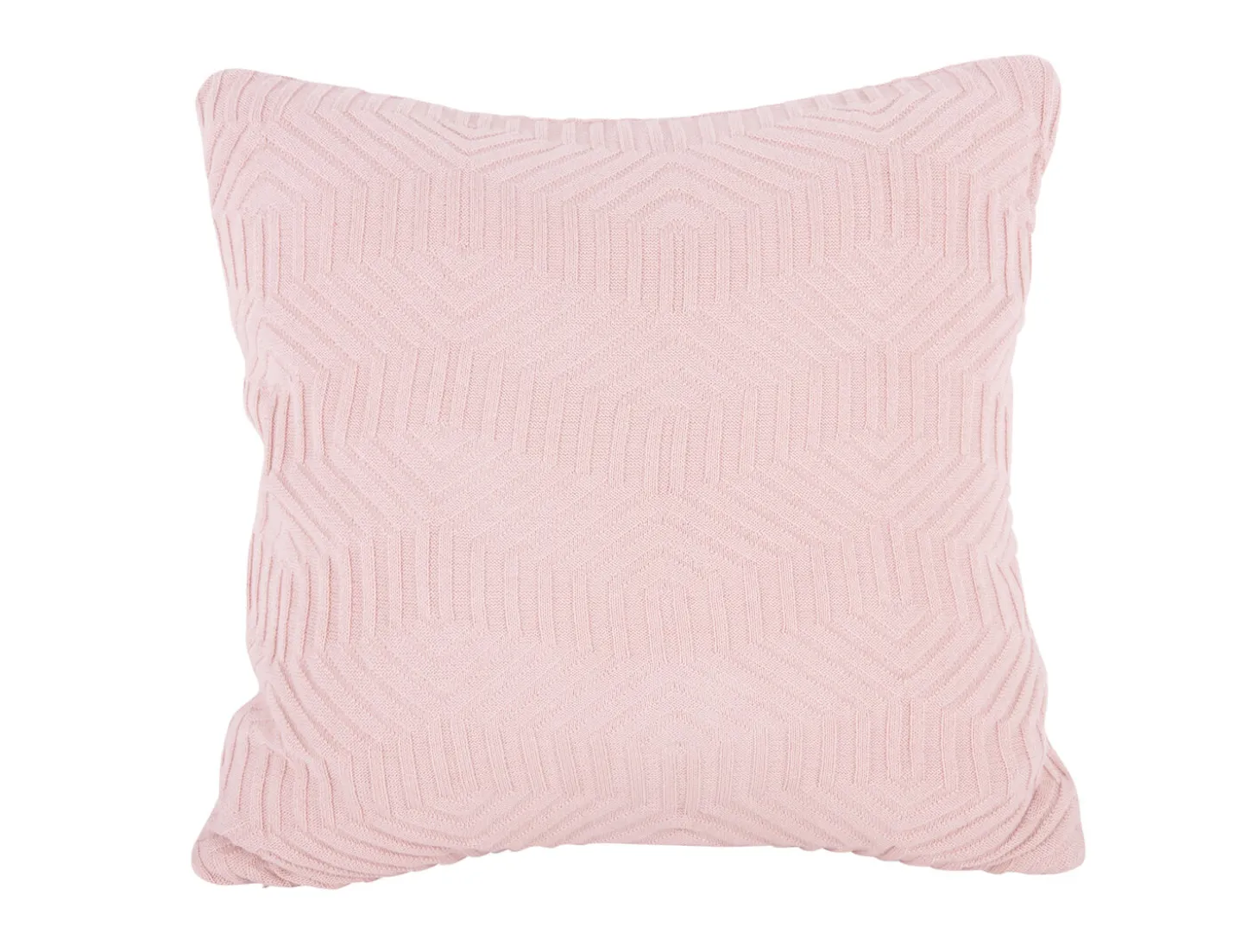 Present time - Cushion Honeycomb knitted cotton soft pink