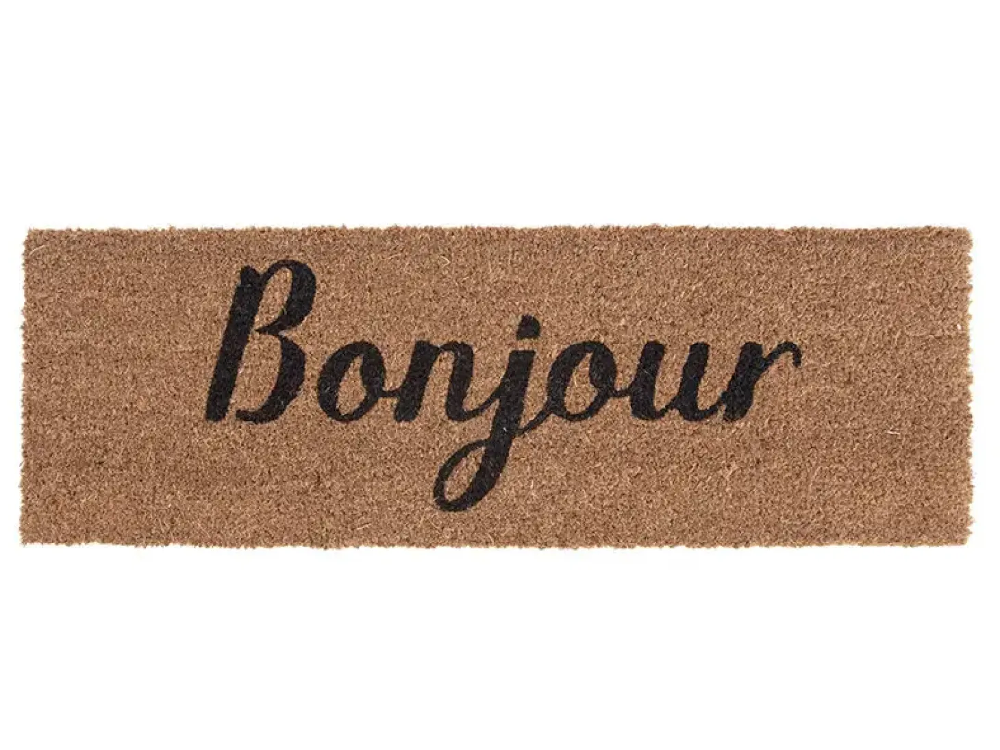 Present time - Doormat Bonjour black coir