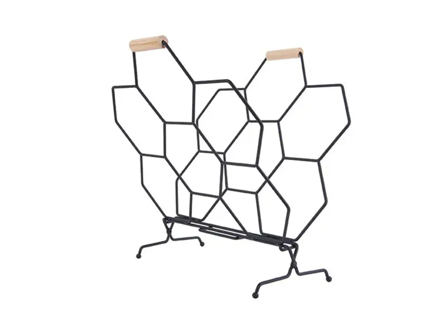 Present time - Magazine rack Honeycomb matt black