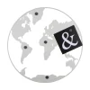 Present time - Memo board World Map w. magnets iron white