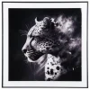 Present time - Photo art Leopard glass black & white