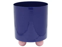 Present time - Plant pot Double Funky large cobalt blue w. soft pink