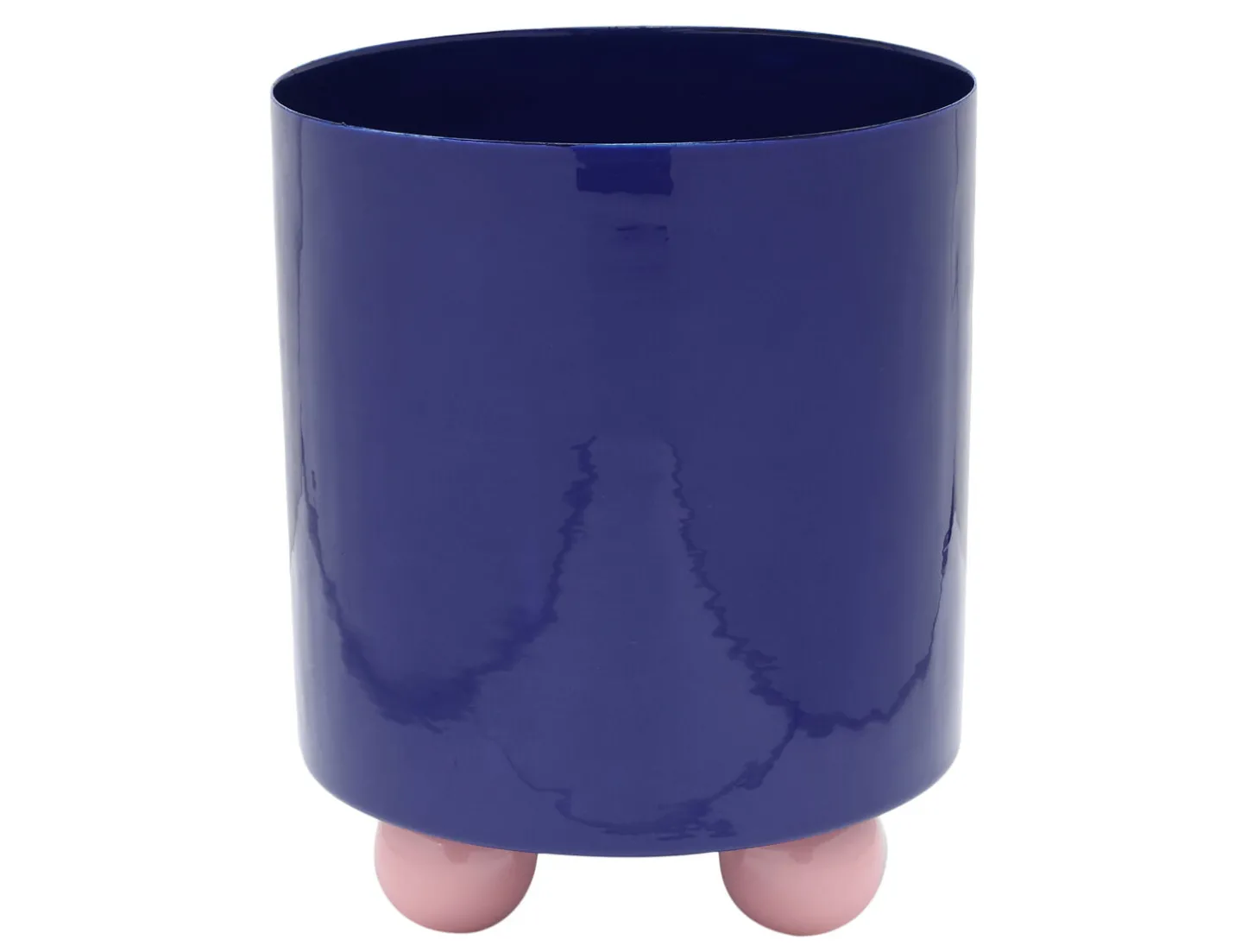 Present time - Plant pot Double Funky large cobalt blue w. soft pink
