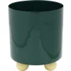 Present time - Plant pot Double Funky medium retro green w. soft yellow