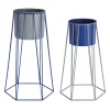 Present time - Plant pot set Cool Retro mouse grey w. cobalt blue