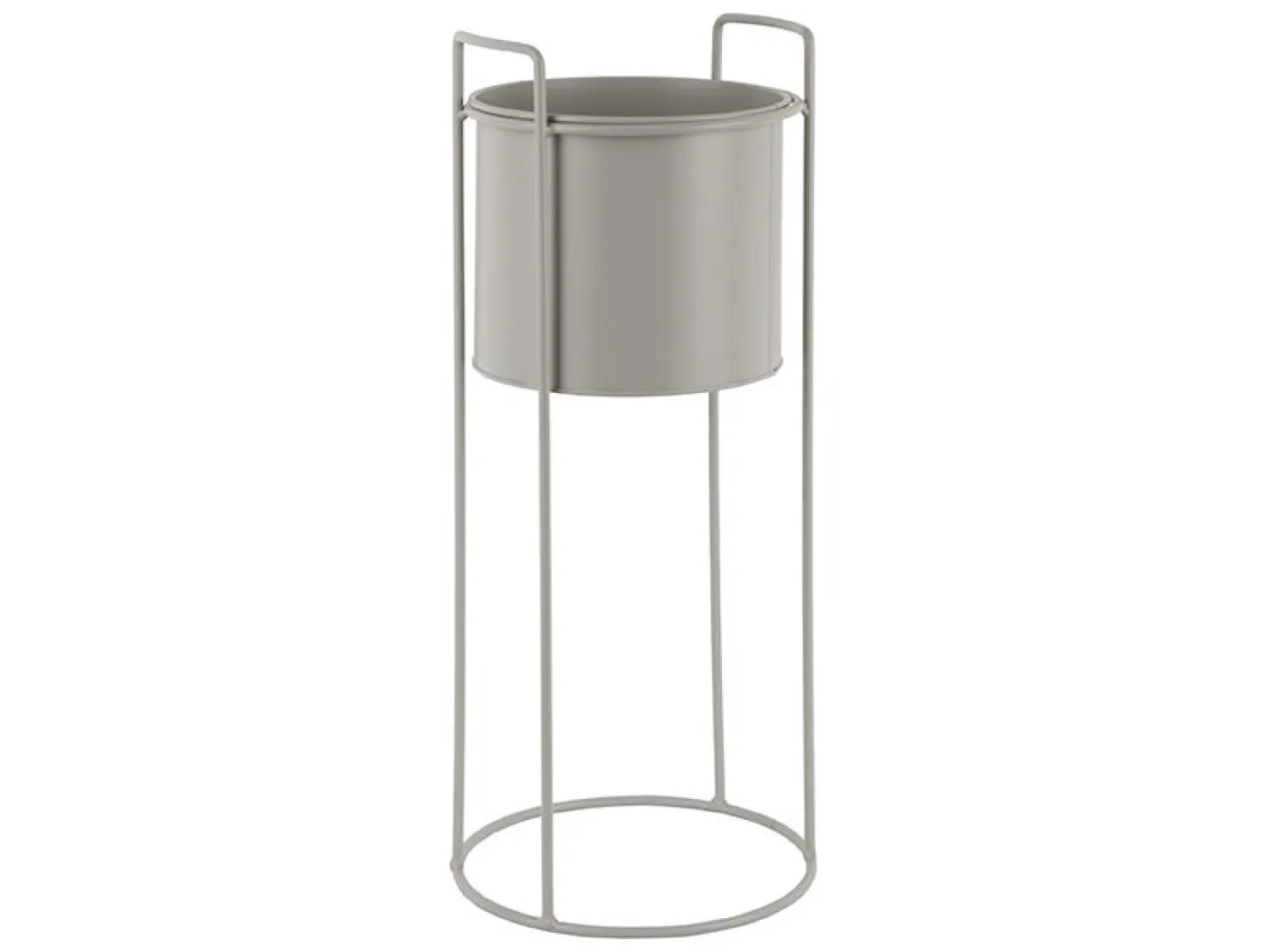 Present time - Plant pot set Essence round iron warm grey