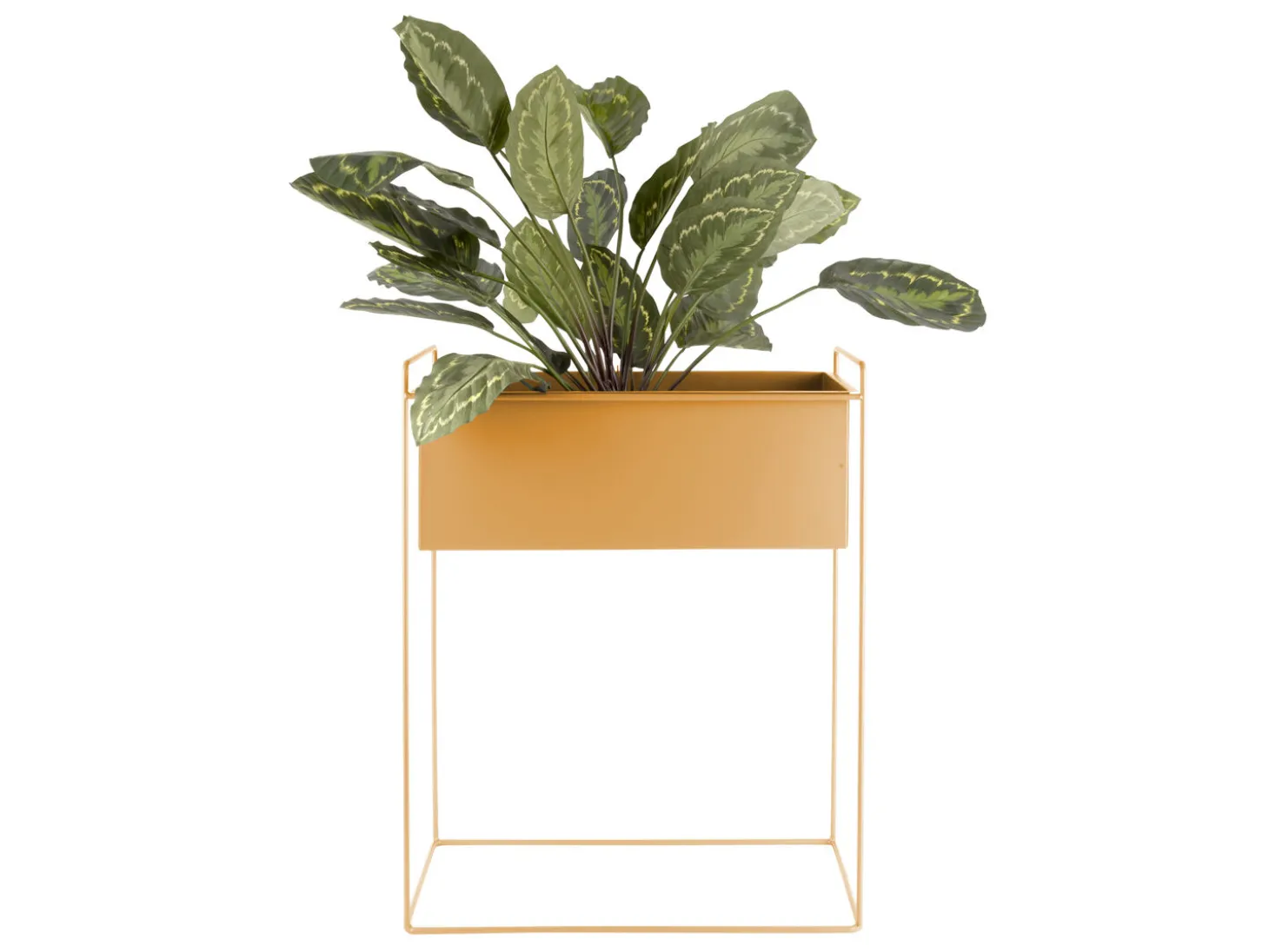 Present time - Plant pot set Essence straight iron ochre yellow