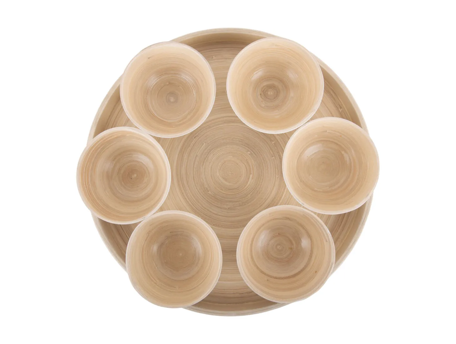 Present time - Snack tray Puro round bamboo white