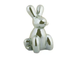 Present time - Statue Balloon Bunny large ceramic jungle green plated