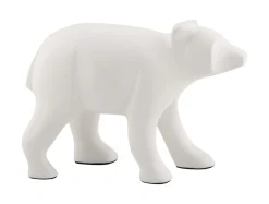 Present time - Statue Bear metal matt white