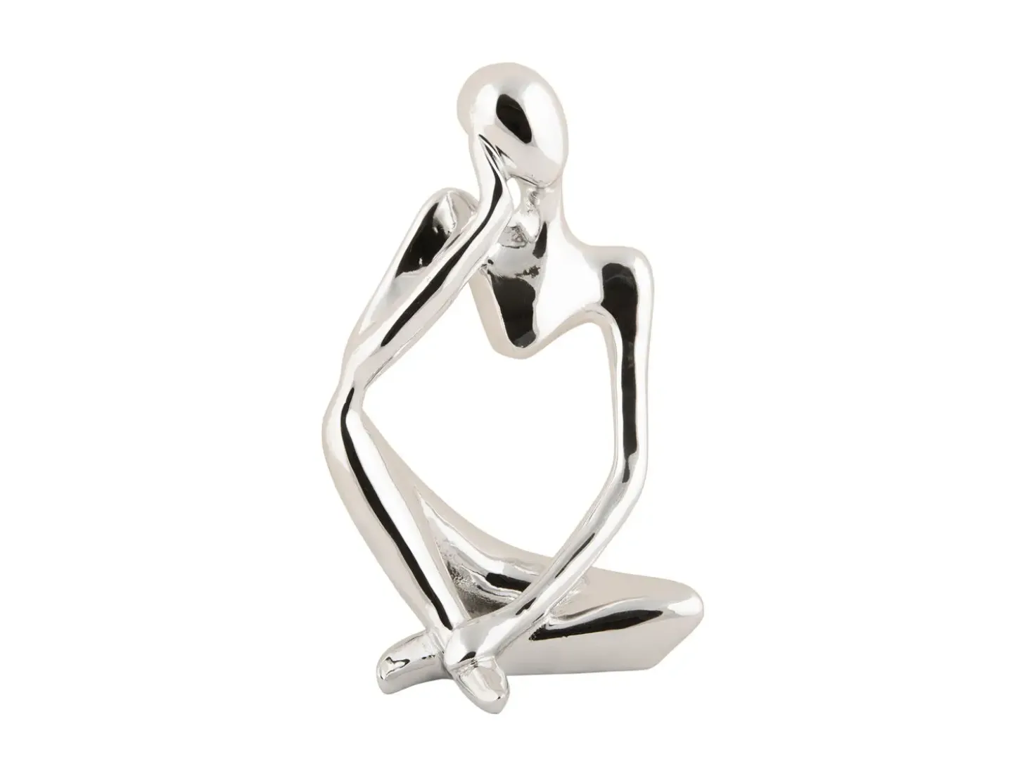 Present time - Statue Imagine polyresin chrome plated