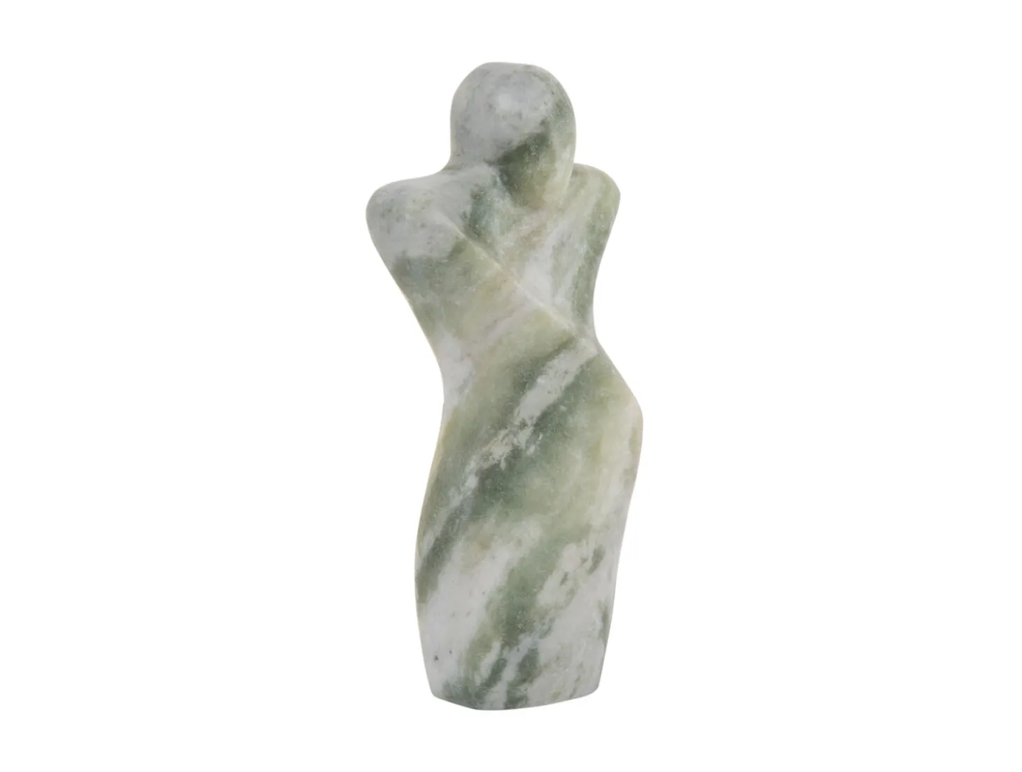 Present time - Statue Male abstract marble himalayan green