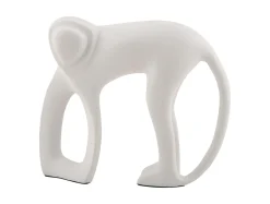Present time - Statue Monkey metal matt white