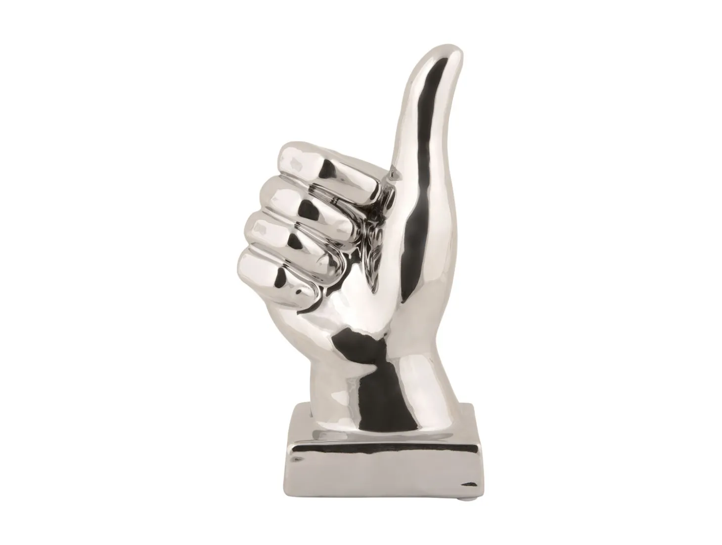 Present time - Statue Okay ceramic chrome plated