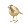 Present time - Statue Origami bird small polyresin gold