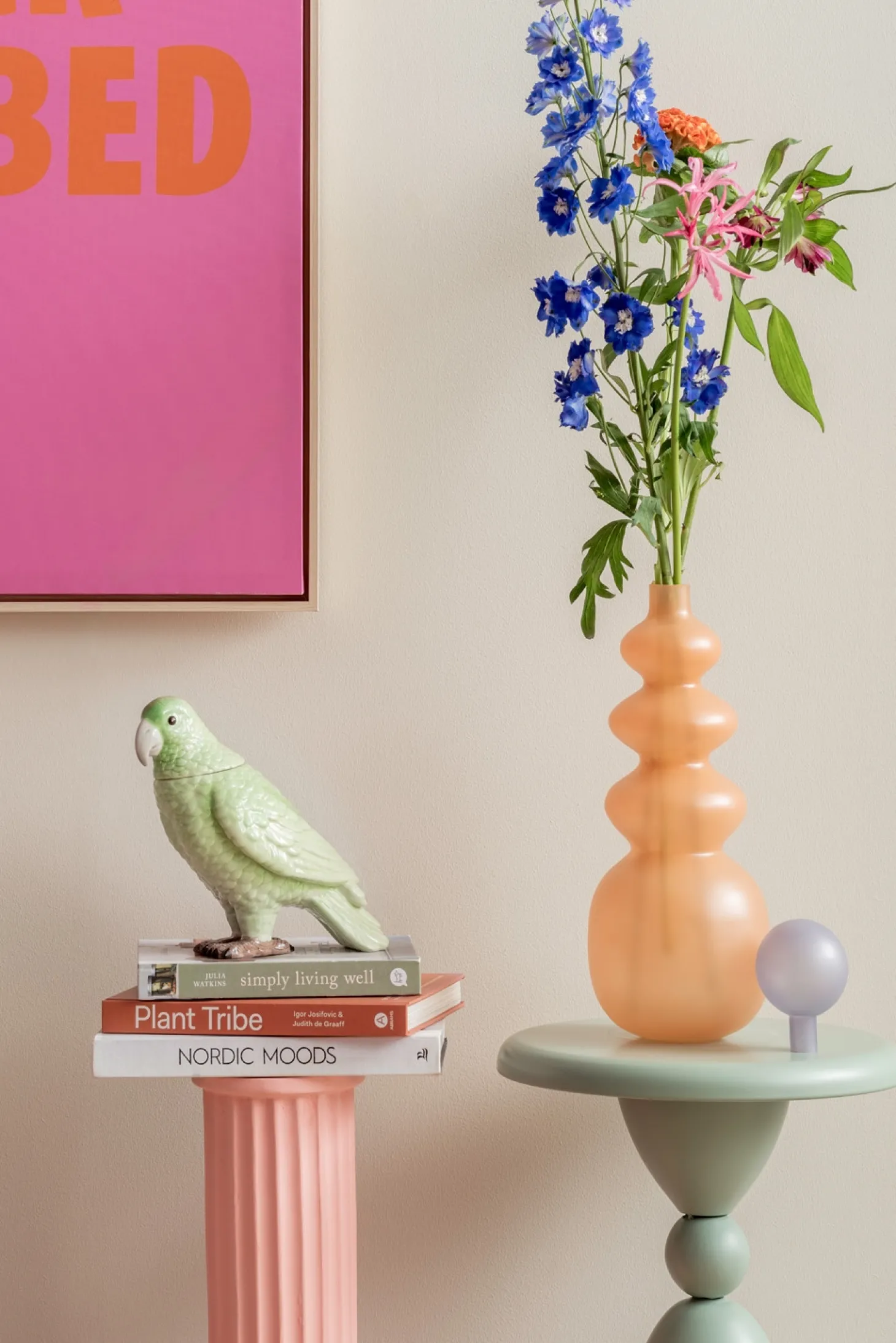 Present time - Storage jar Bird soft green