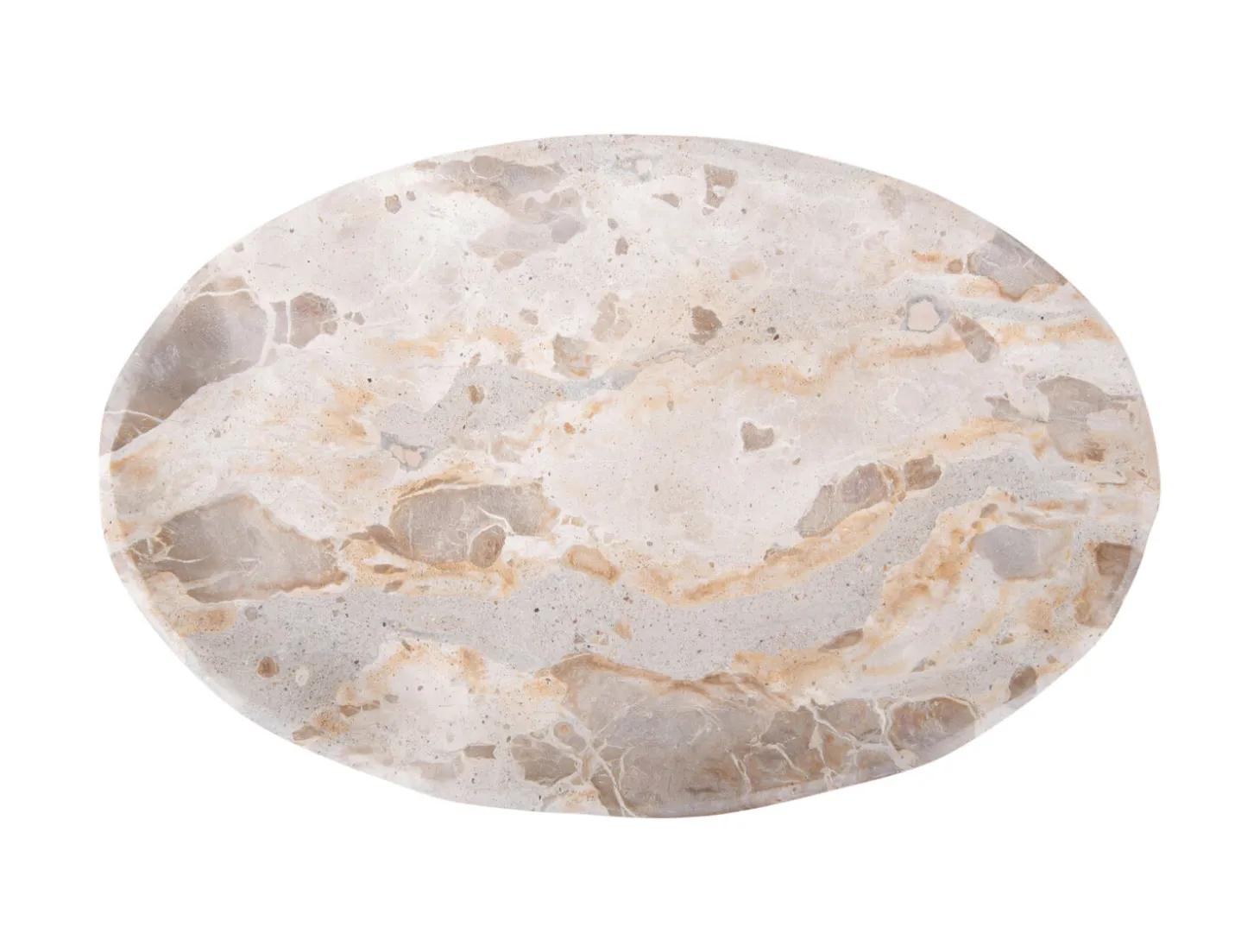 Present time - Tray Waved oval medium marble brown