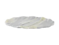 Present time - Tray Waved oval medium marble himalayan green