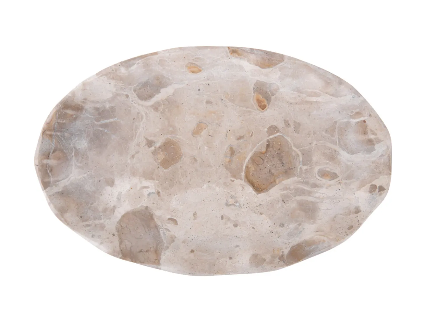 Present time - Tray Waved oval small marble brown