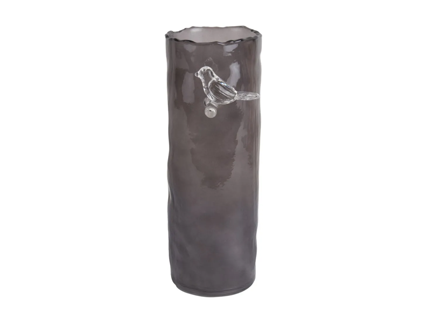 Present time - Vase Bird On Branch large dark grey